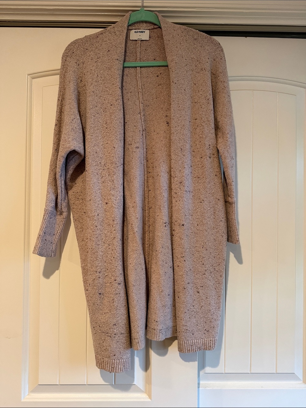 Old Navy Beige/lavender Speckled Open-Front Cardigan